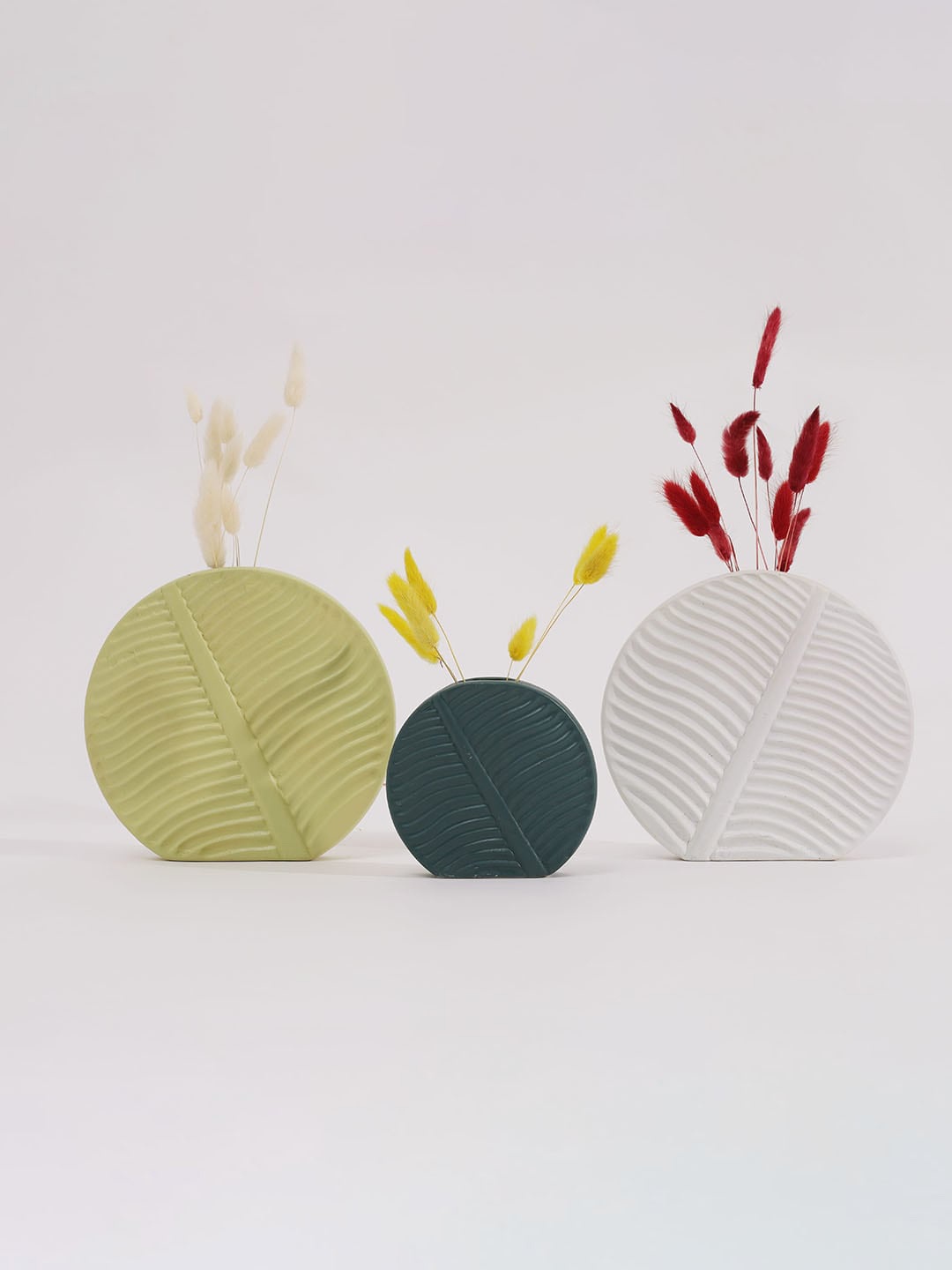 

PUREZENTO Yellow 3-Pieces Ceramic Flower Vase