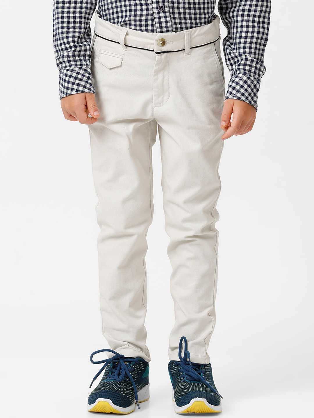 

KATE & OSCAR Boys Smart Mid-Rise Trousers, Off white