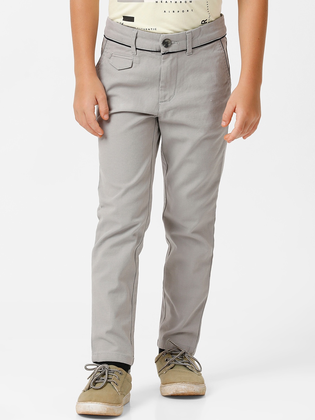 

KATE & OSCAR Boys Smart Mid-Rise Trousers, Grey