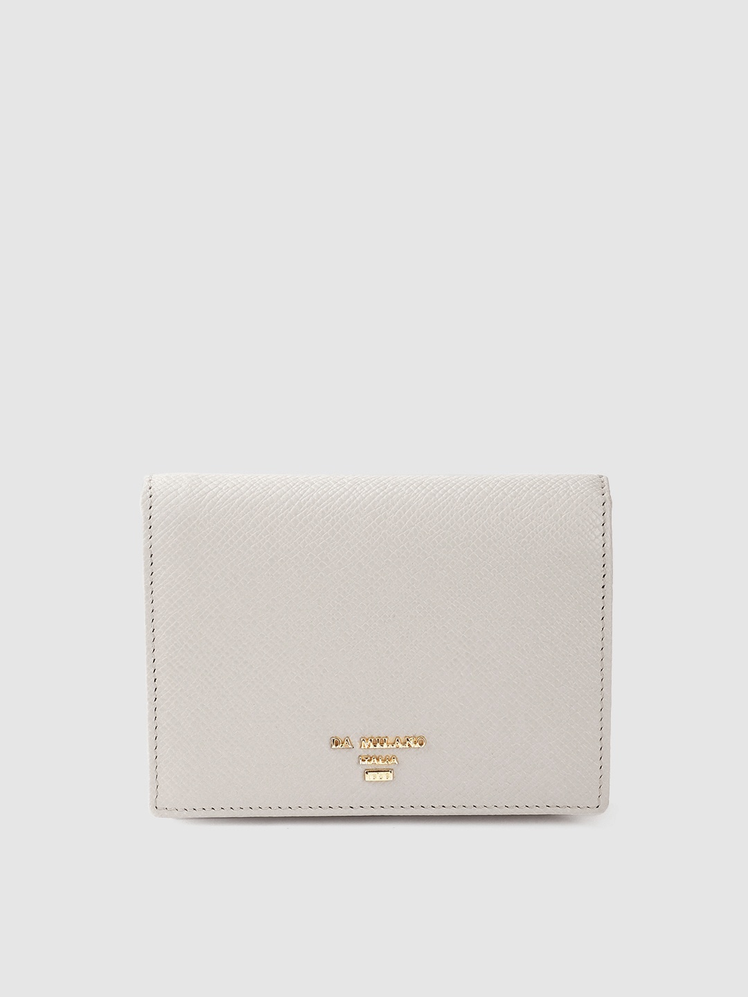 

Da Milano Women Textured Leather Three Fold Wallet, Brown