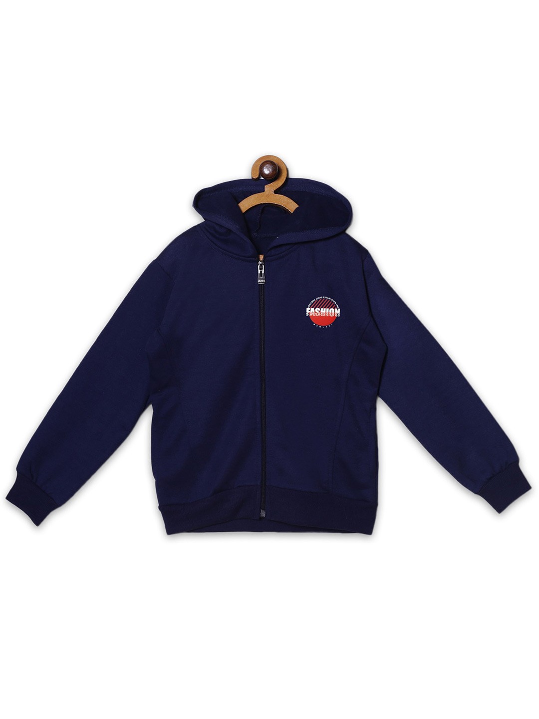 

Fashionable Kids Hooded Fleece Front Open Sweatshirt, Navy blue