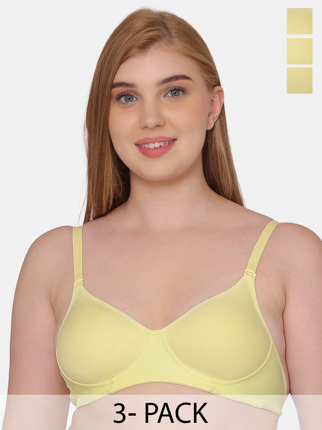 

Tweens Pack Of 3 Full Coverage Bra - All Day Comfort, Yellow