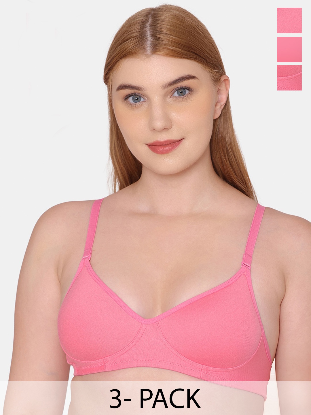 

Tweens Pack Of 3 Full Coverage Bra - All Day Comfort, Rose