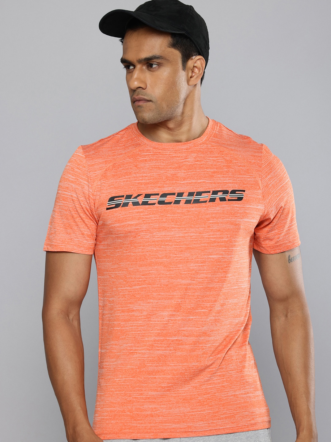 

Skechers On The Road Motion Tee Brand Logo Printed Sports T-shirt, Orange