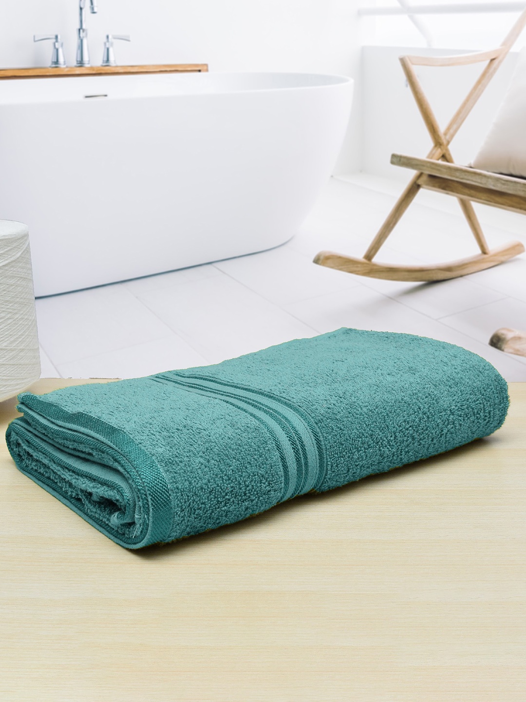 

RANGOLI Aqua Blue Anti-Bacterial 400 GSM Reversible Bath Towel