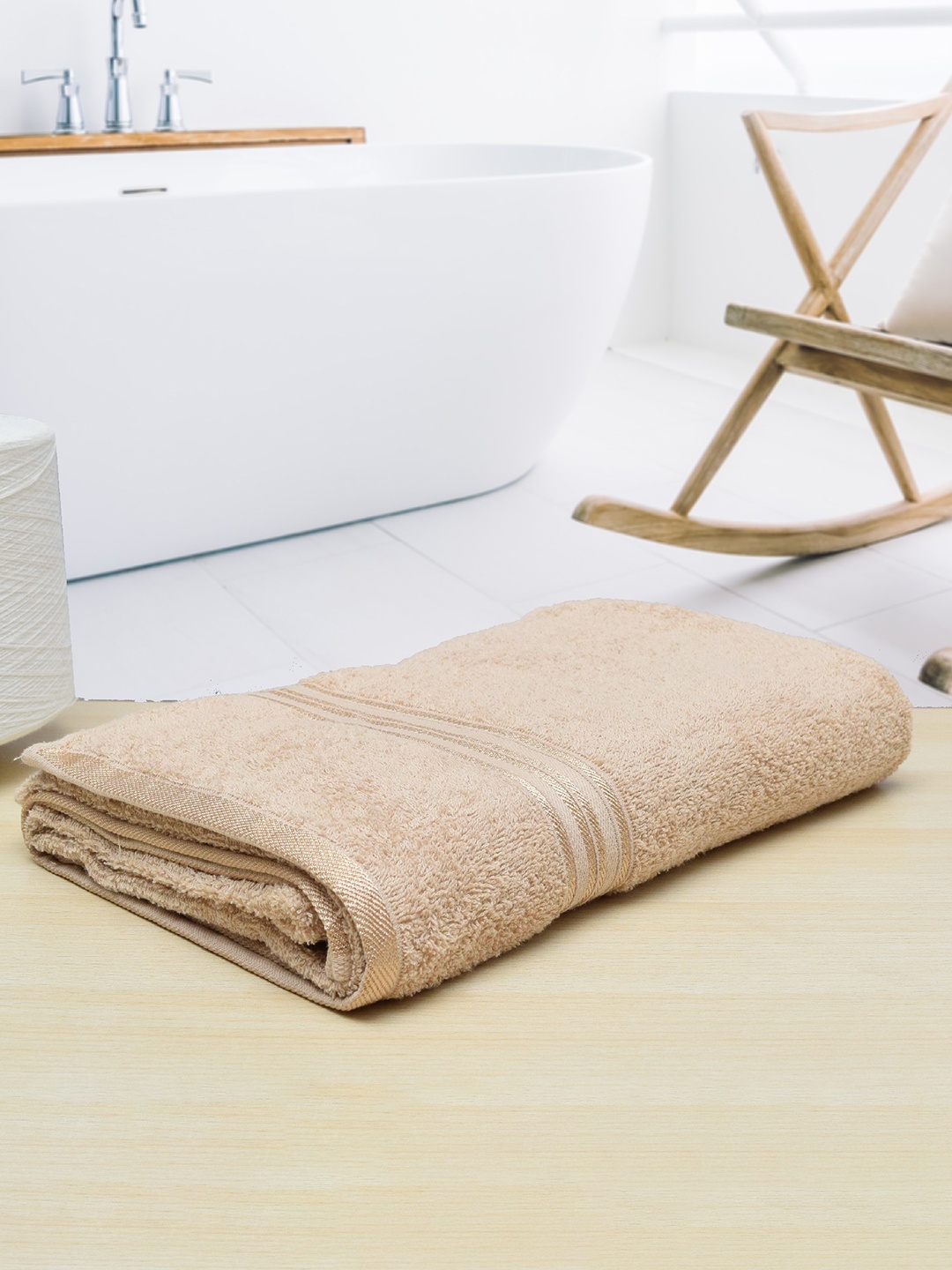 

RANGOLI Beige Cotton 400 GSM Bath Towel