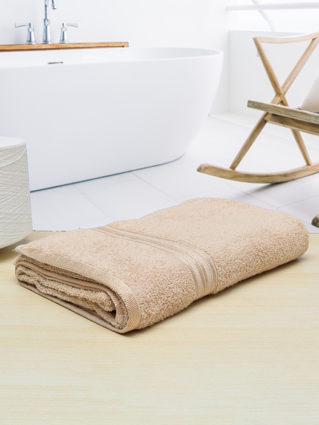 

RANGOLI Beige Anti-Bacterial 400 GSM Reversible Bath Towel