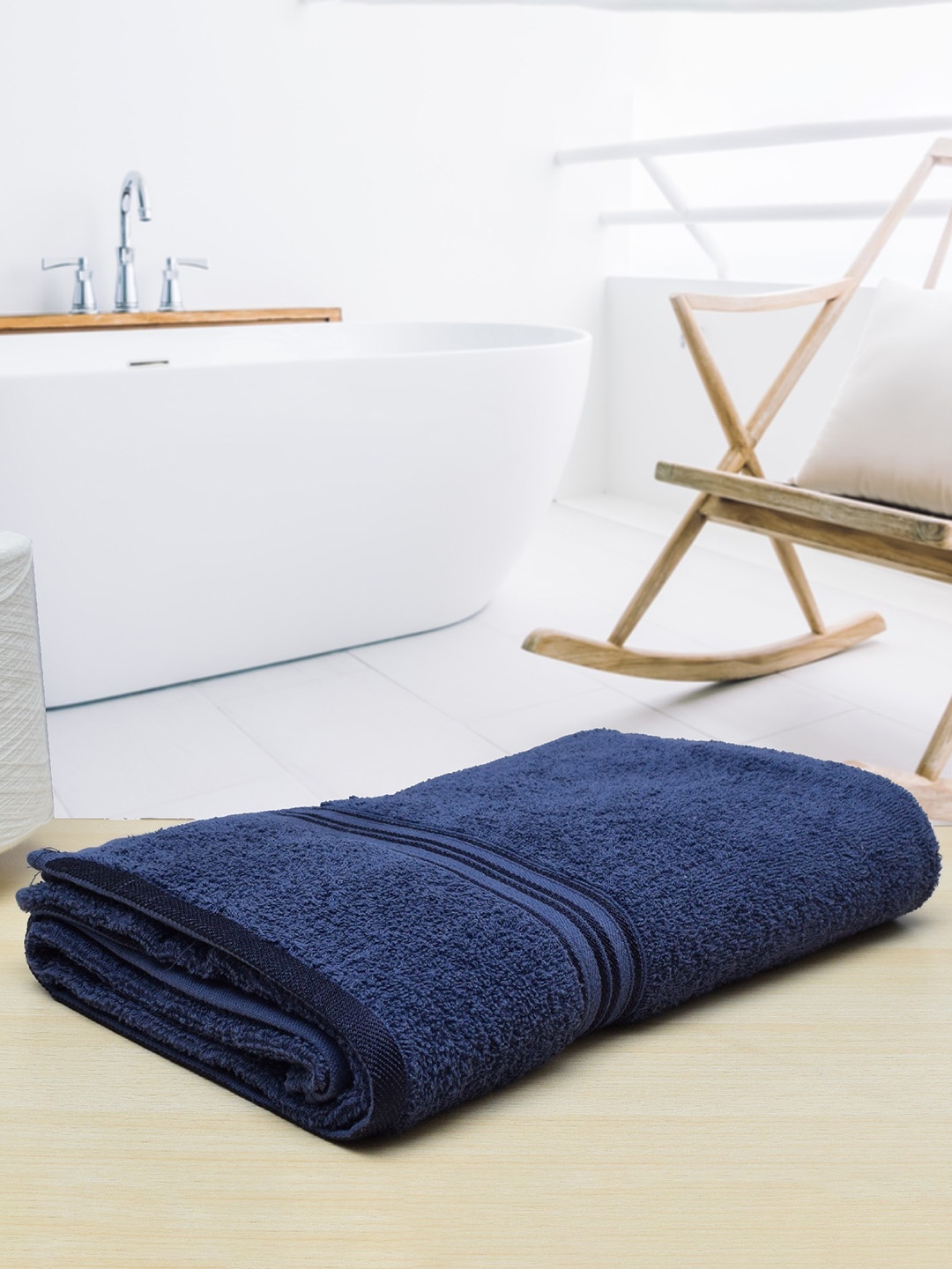 

RANGOLI Navy Blue-Colored Cotton 400 GSM Comfy Bath Towels
