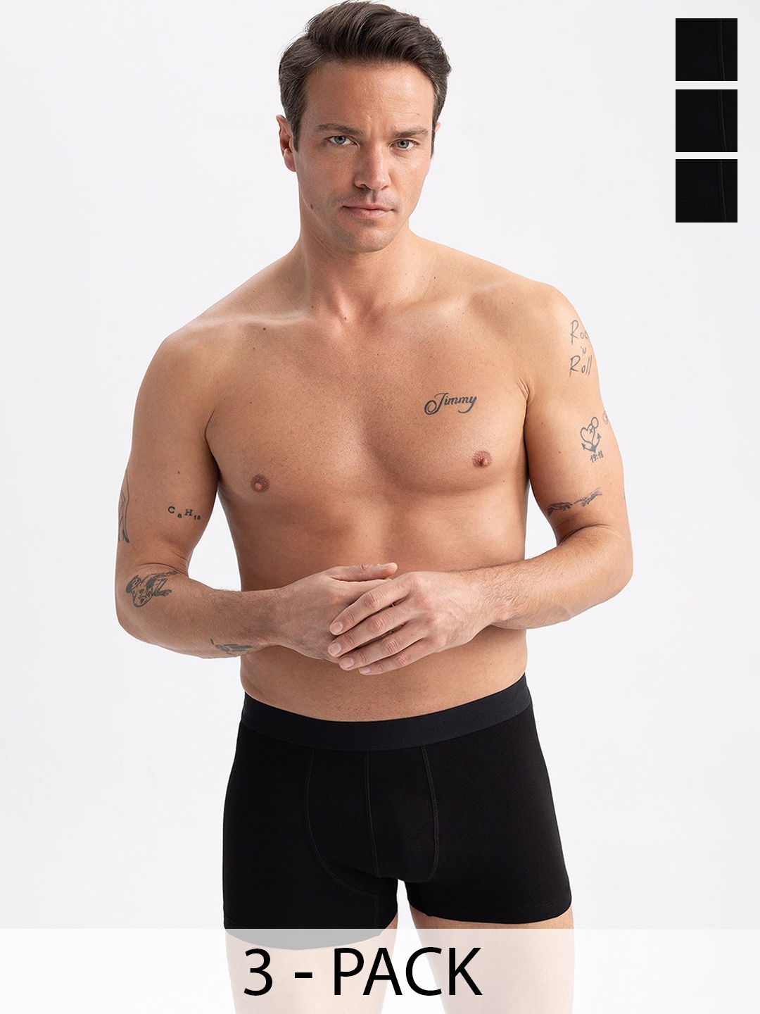 

DeFacto Pack Of 3 Short Trunks 231943584-BK27, Black