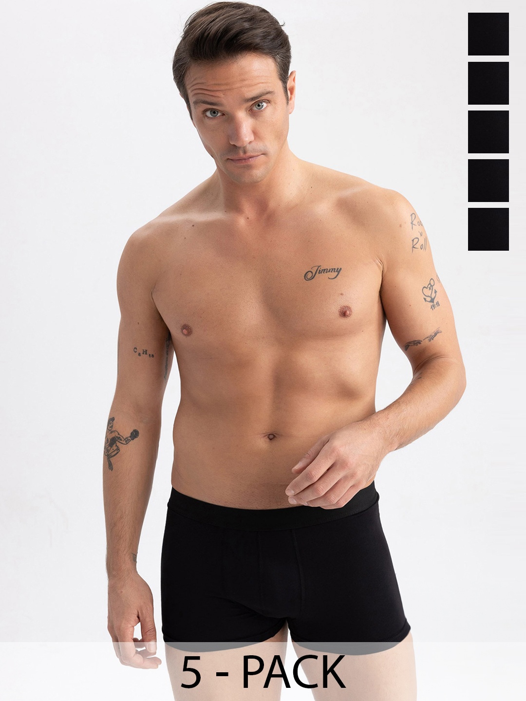 

DeFacto Pack Of 5 Short Trunks 231943509-BK27, Black