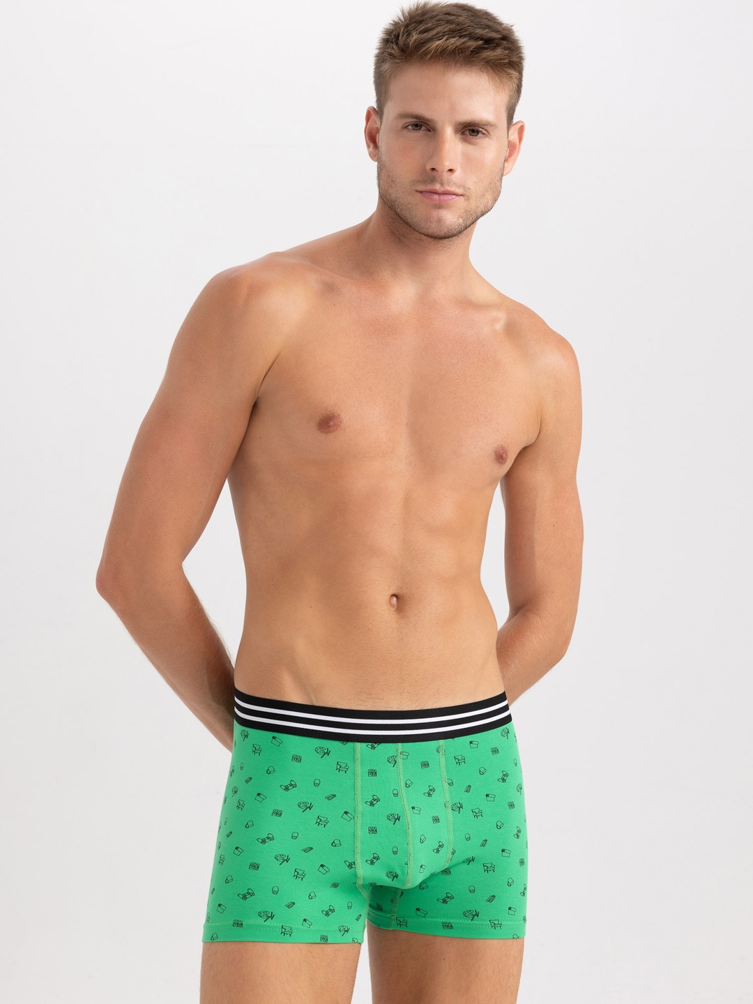 

DeFacto Printed Outer Elastic Trunks -232893729, Green