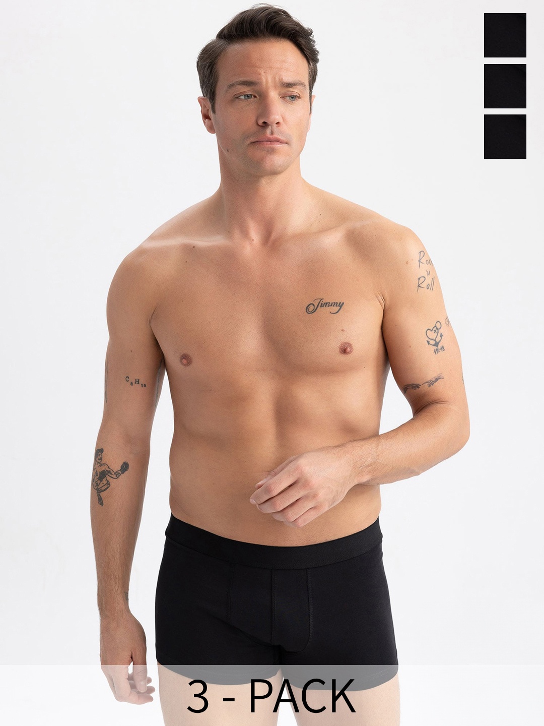 

DeFacto Pack Of 3 Short Trunks 231789255-BK27, Black