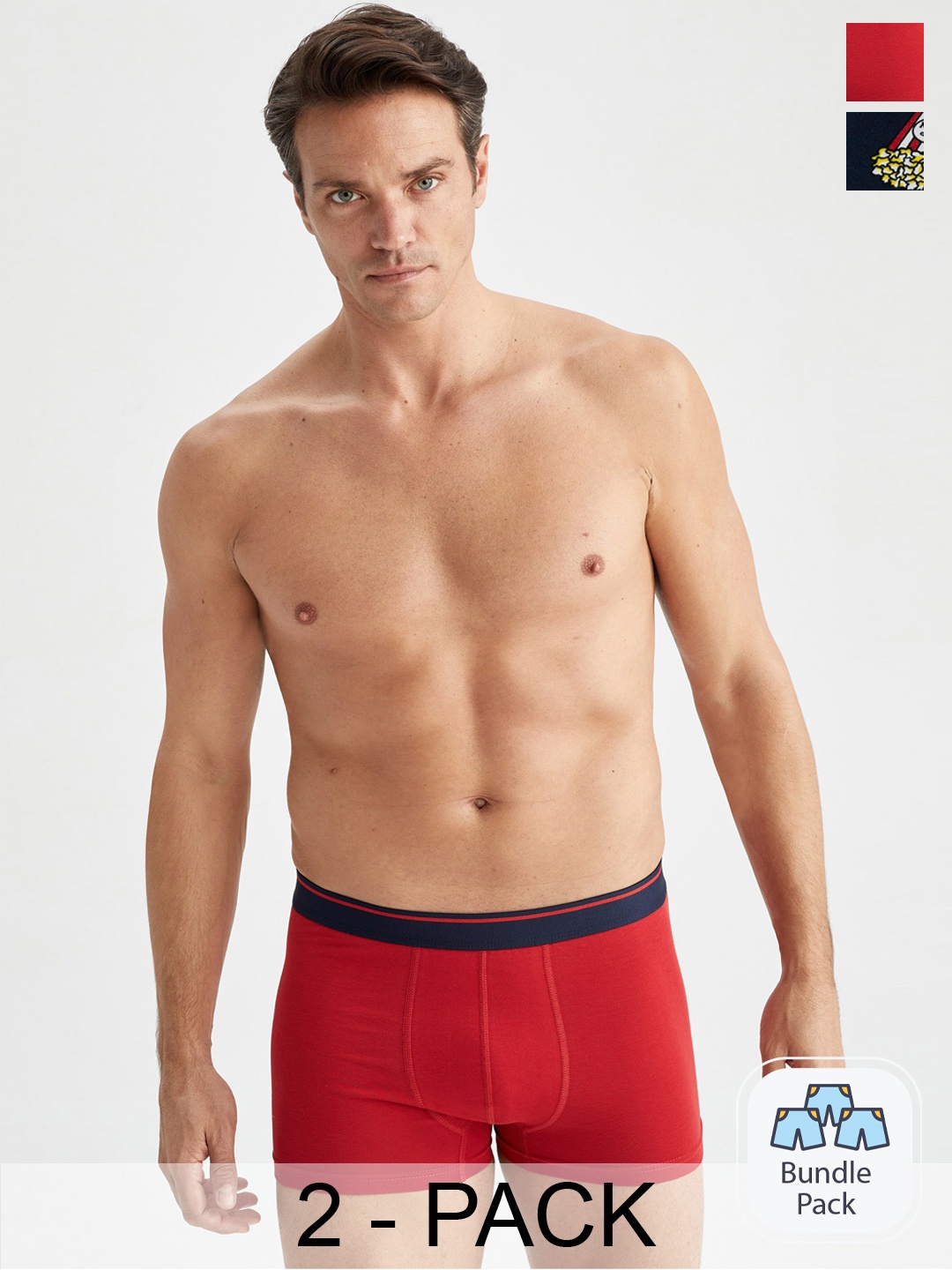 

DeFacto Pack Of 2 Printed Trunks 231324983-NV135, Navy blue