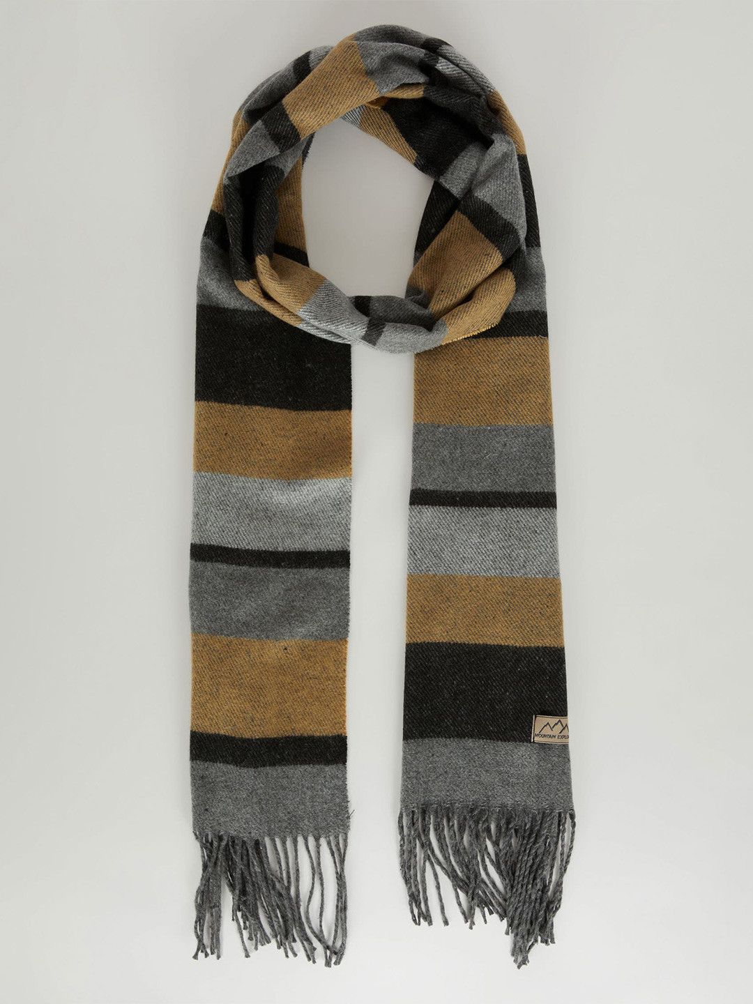 

DeFacto Men Striped Scarf, Grey