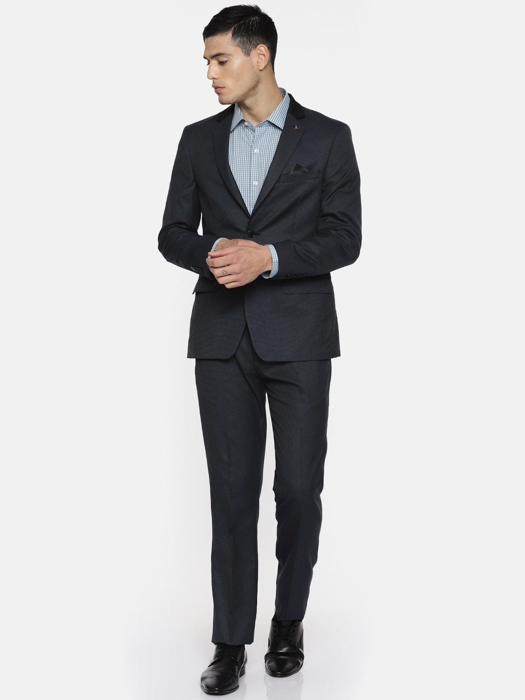 

Arrow Men Navy Body Tailored Fit Single-Breasted Formal Suit, Navy blue