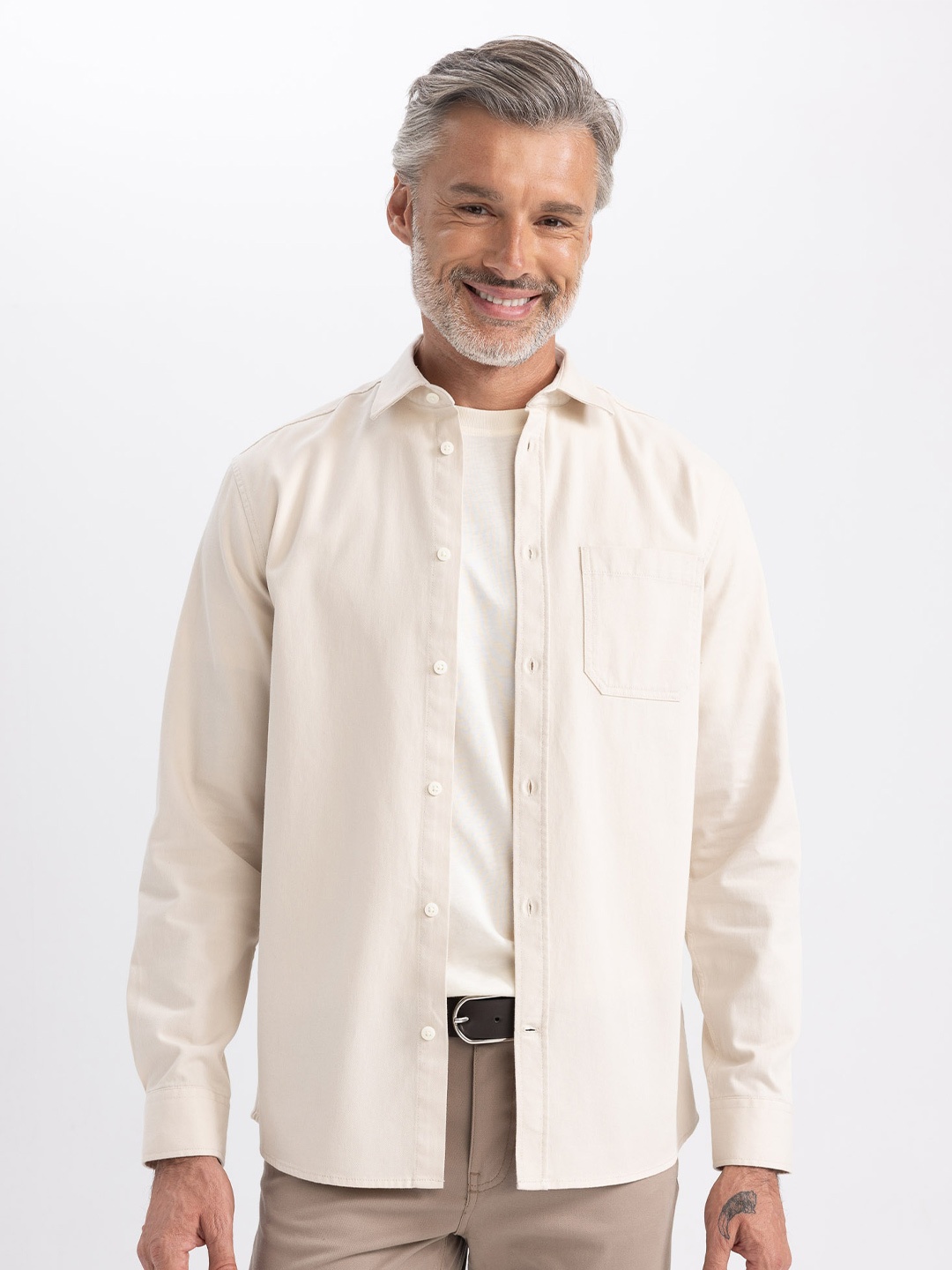 

DeFacto Opaque Casual Shirt, Beige