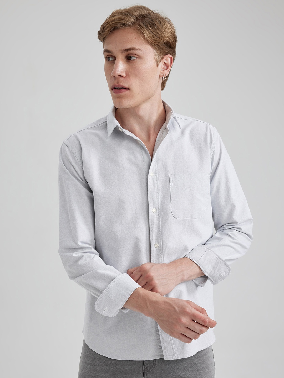 

DeFacto Opaque Casual Shirt, Grey