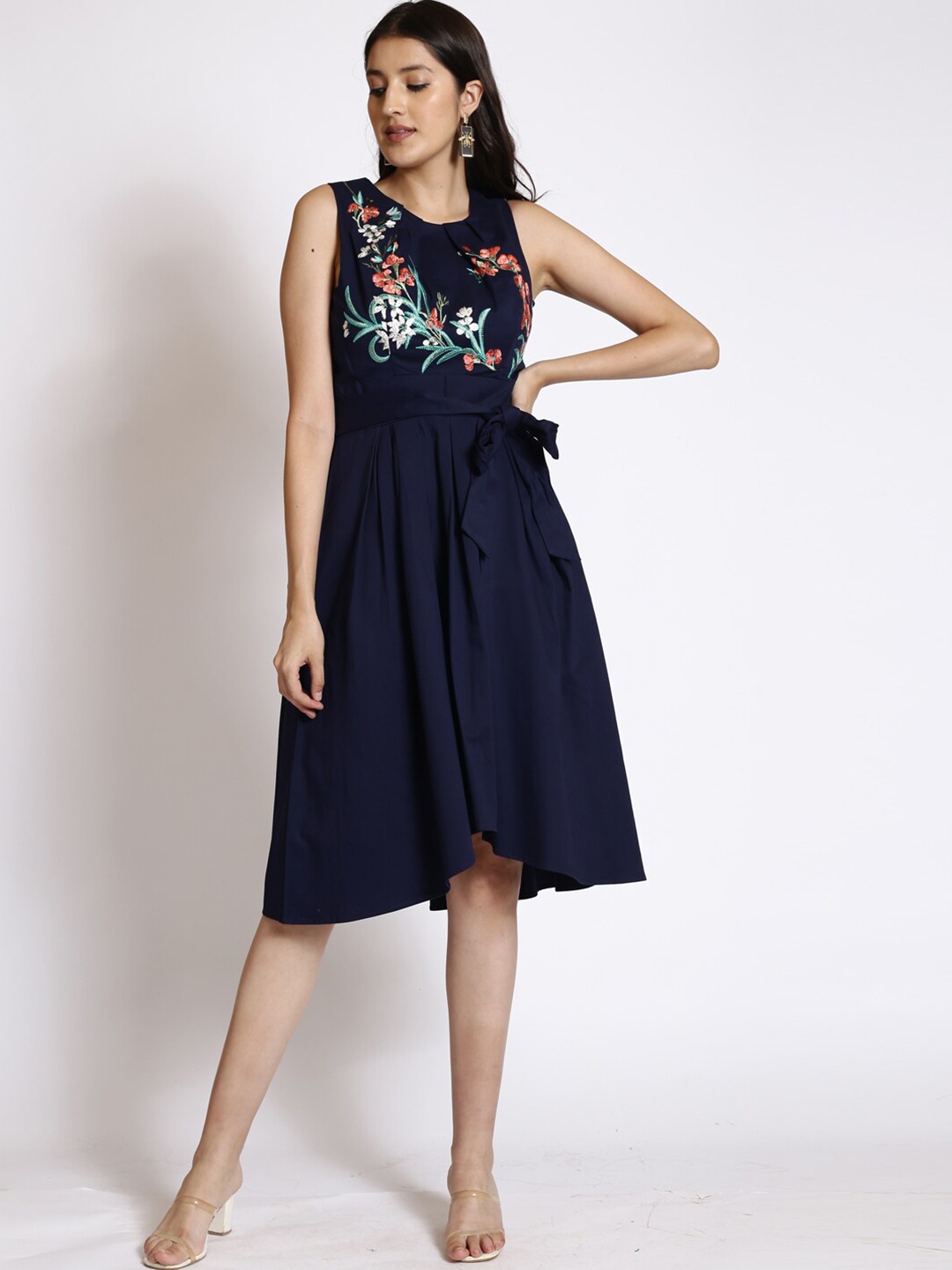 

250 DESIGNS Embellished Fit & Flare Dress, Blue