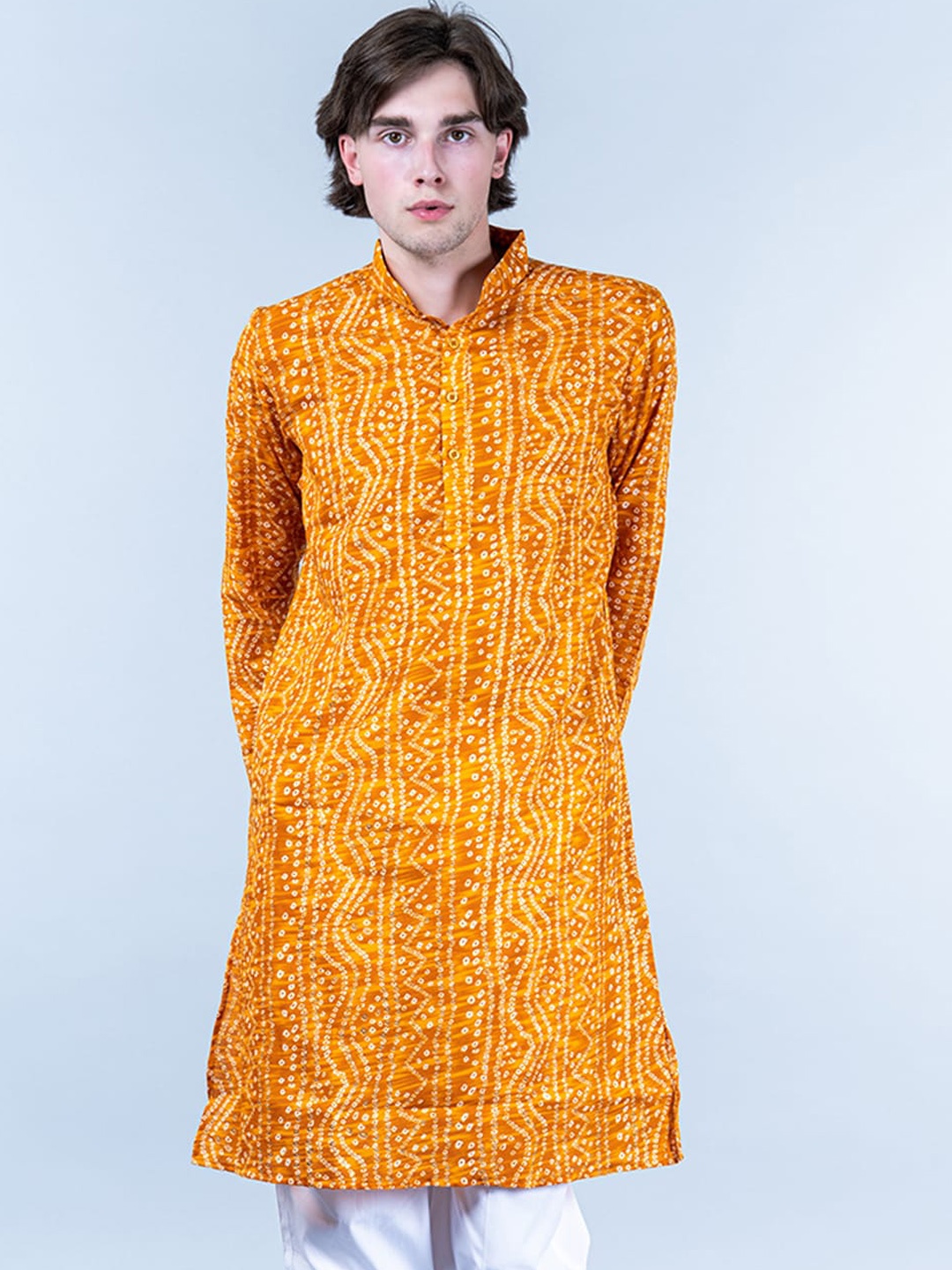 

Tistabene Bandhani Printed Pure Cotton Straight Kurta, Yellow