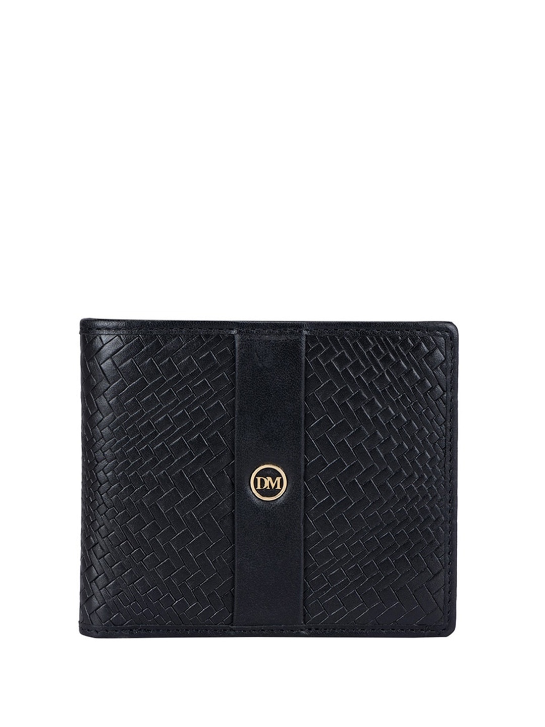 

Da Milano Textured Leather Two Fold Wallet, Black