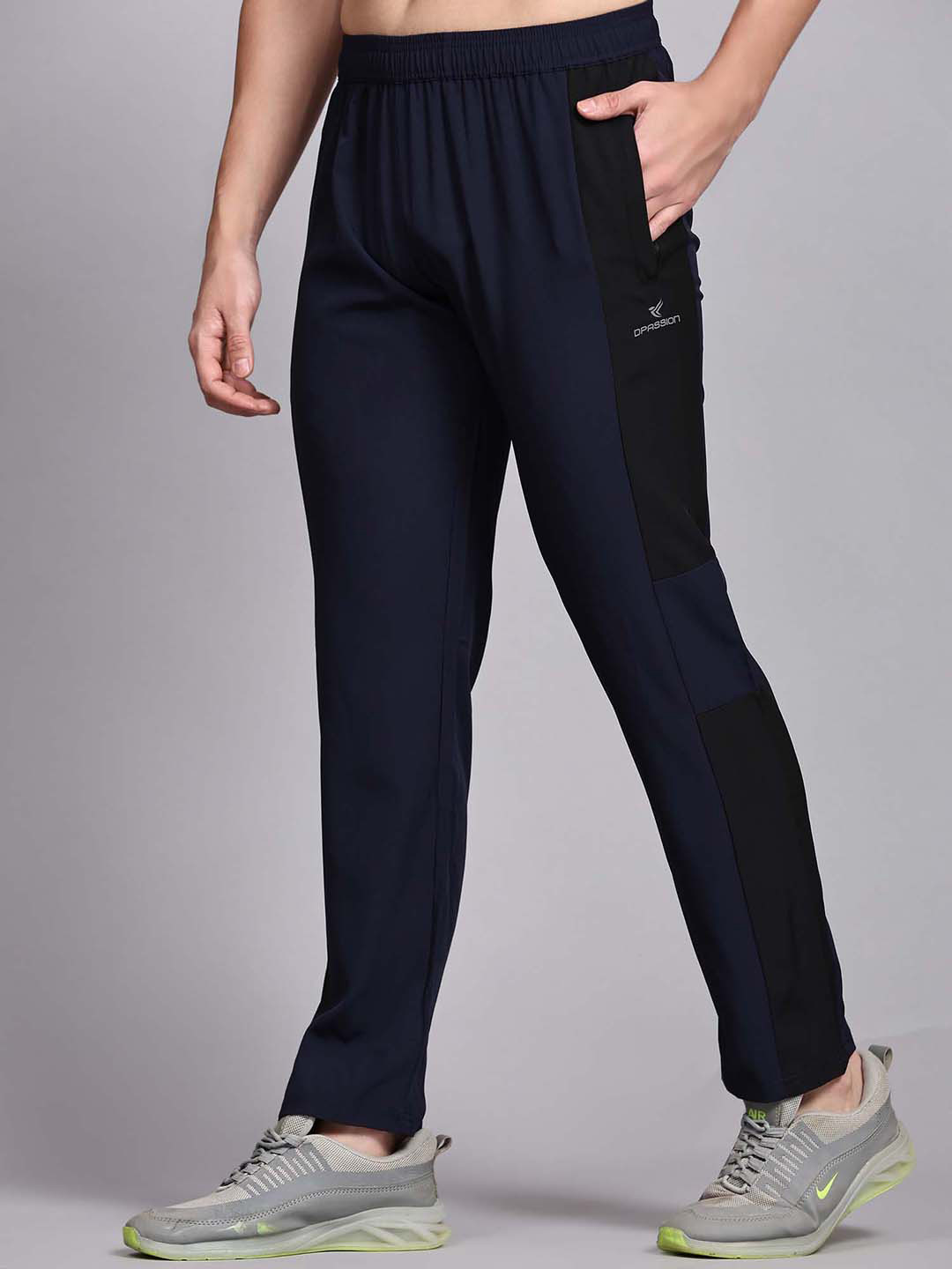 

Dpassion Men Regular Fit Rapid-Dry Running Track Pants, Navy blue