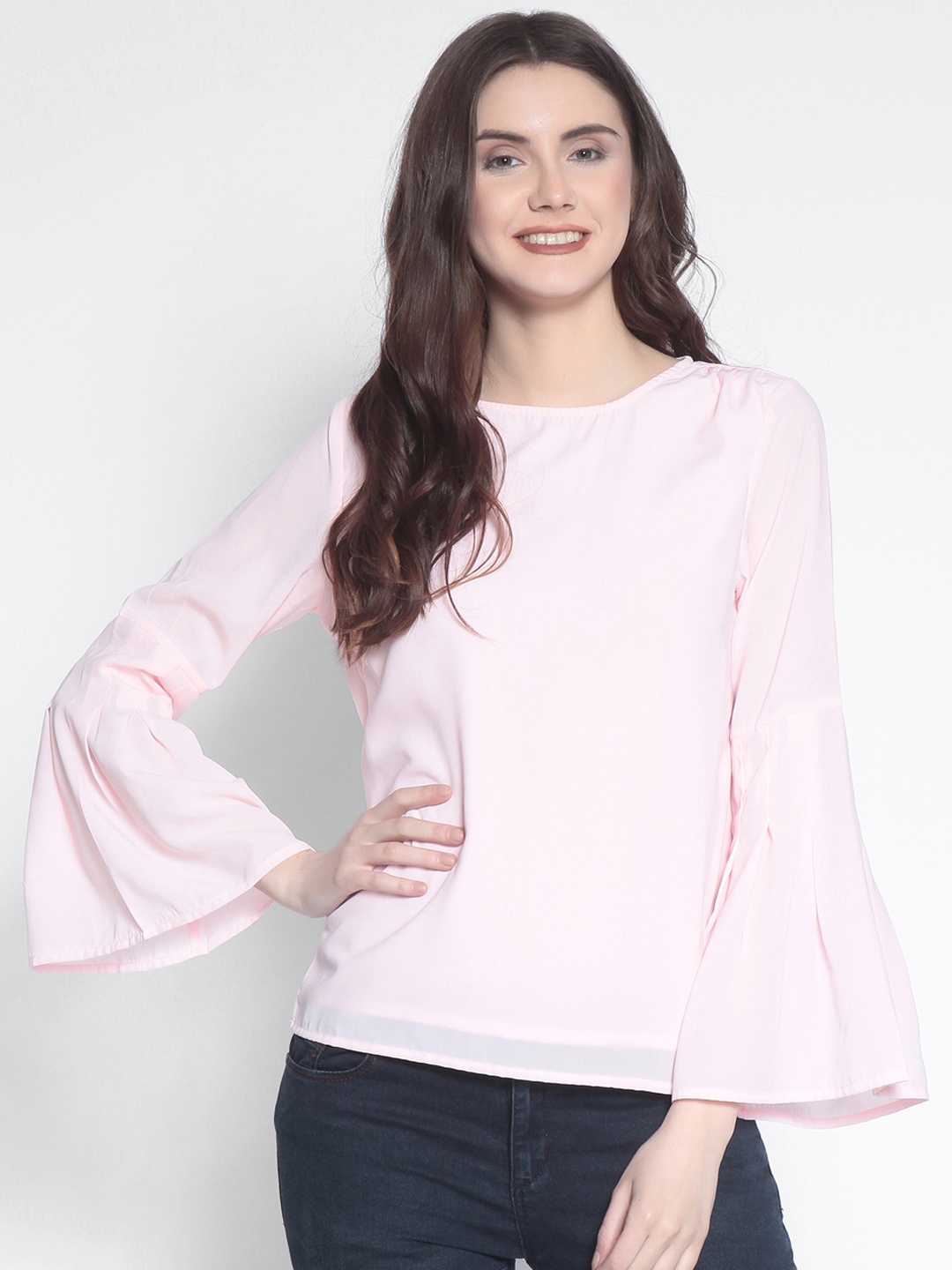 

Marie Claire Women Pink Solid Top