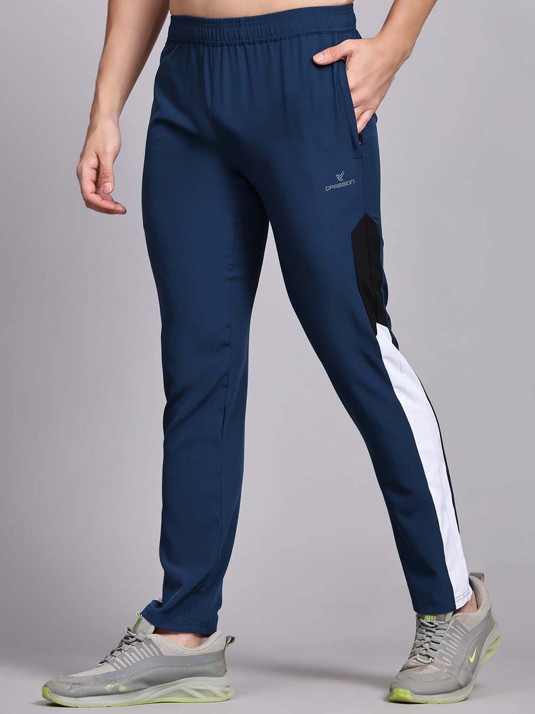 

Dpassion Men Regular Fit Rapid-Dry Running Track Pants, Blue