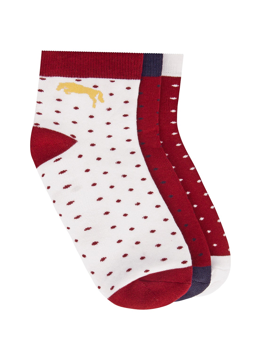 

JUMP USA Men Pack of 3 Ankle-Length Socks, Red