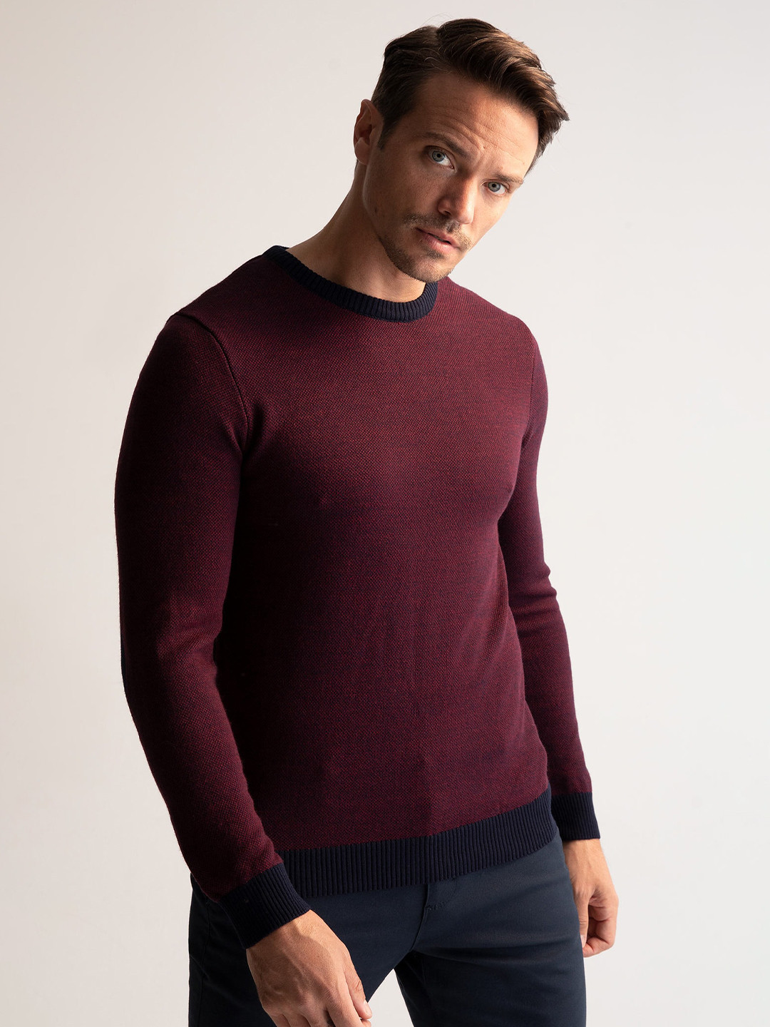 

DeFacto Round Neck Pullover Acrylic Sweater, Purple