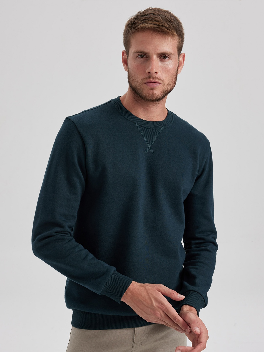 

DeFacto Round Neck Pullover, Green