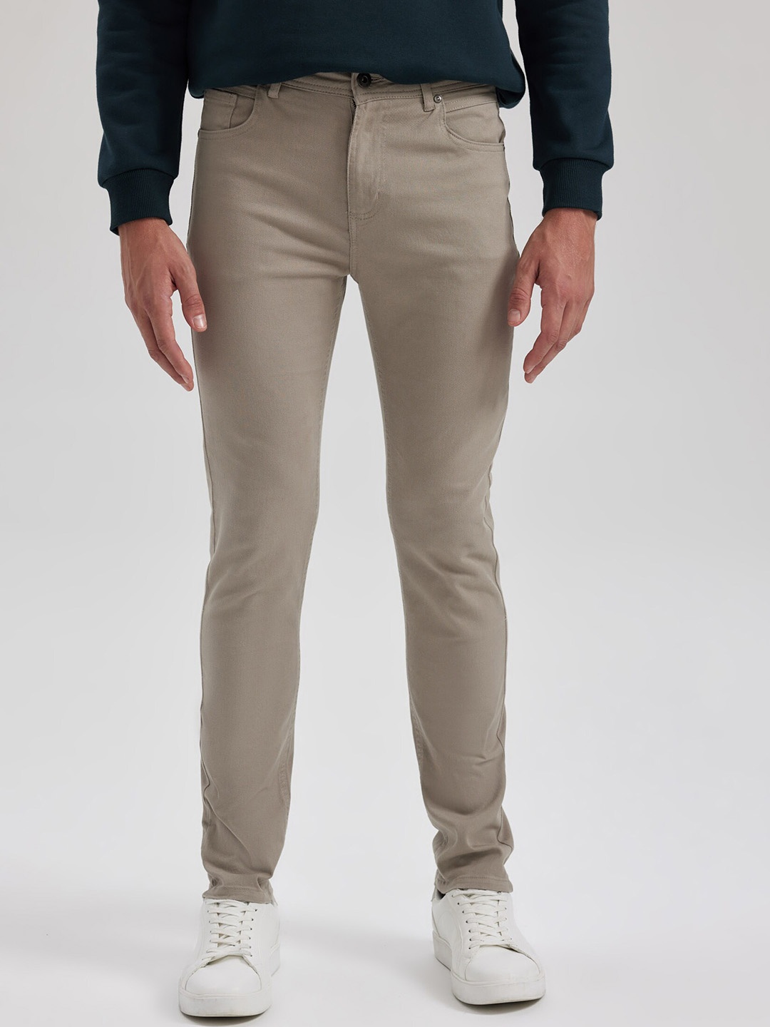 

DeFacto Men Mid Rise Regular Trousers, Beige