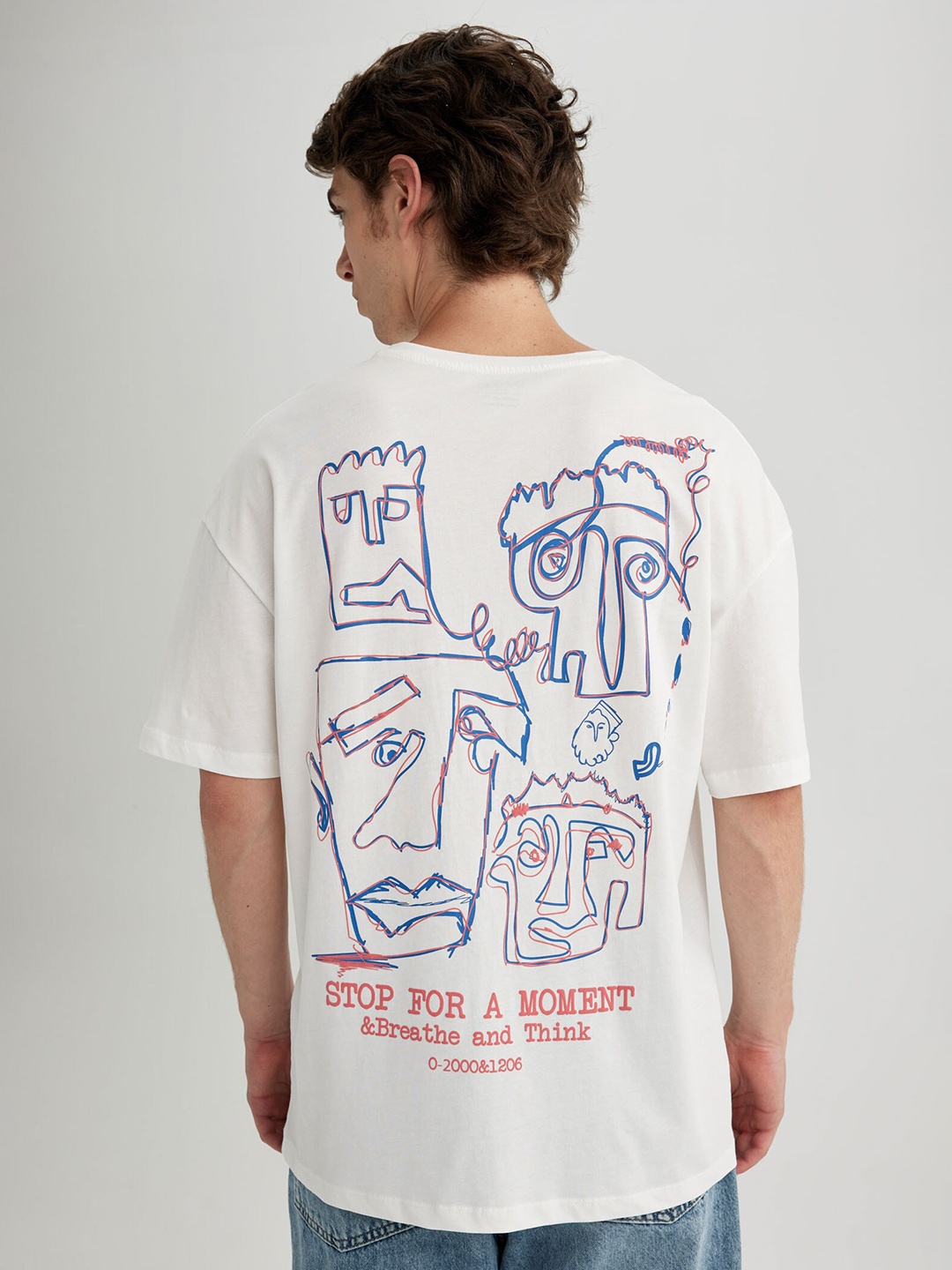

DeFacto Graphic Printed Pure Cotton T-shirt, White