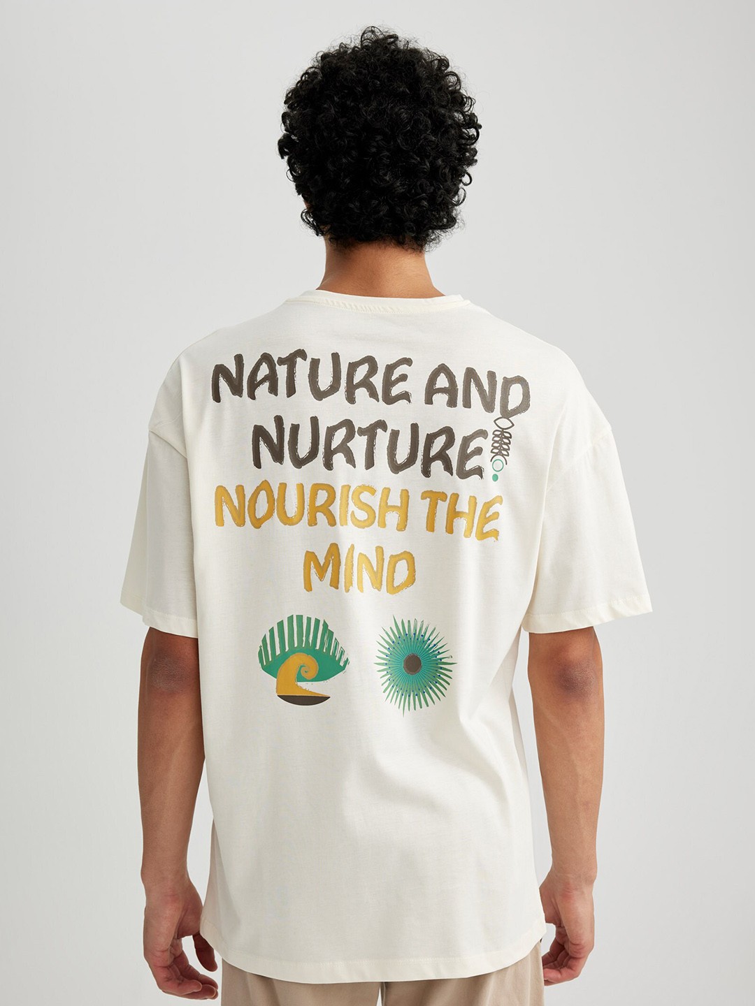 

DeFacto Typography Printed Pure Cotton T-shirt, White