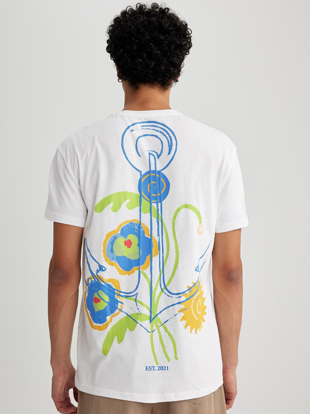 

DeFacto Graphic Printed Pure Cotton T-shirt, White