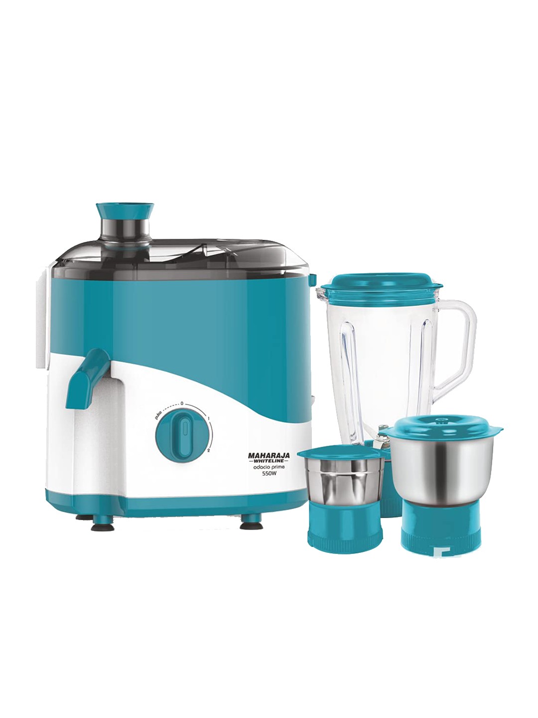 

MAHARAJA WHITELINE Odacio Prime Blue & White 550 W Juicer Mixer Grinder With 3 Jars