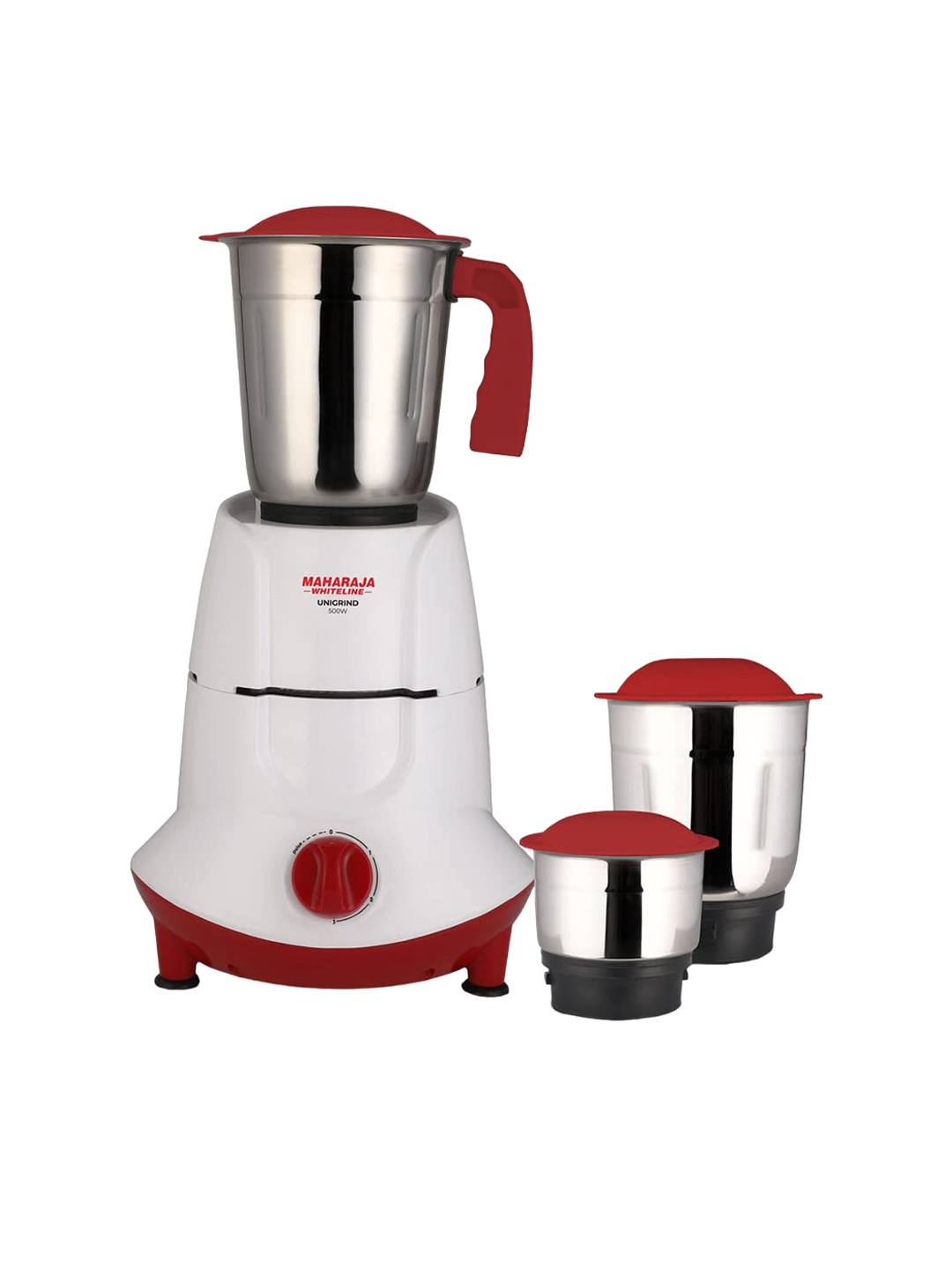 

MAHARAJA WHITELINE LIVO CLASSIC MX-250 Red & White 500W Mixer Grinder With 3 Jars