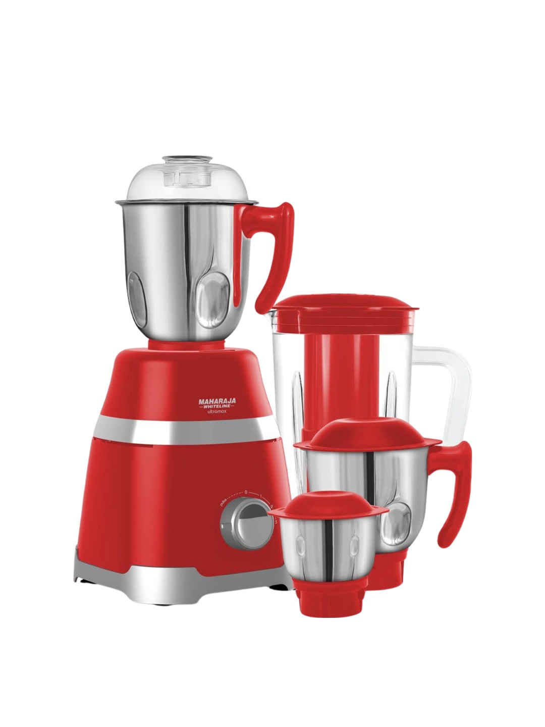 

MAHARAJA WHITELINE ULTRAMAX ELITE MX-222 Red 800W Juicer Mixer Grinder With 4 Jars