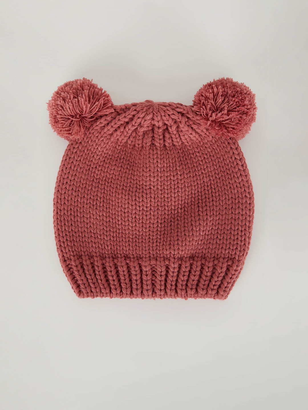 

DeFacto Girls Self Design Acrylic Beanie, Pink