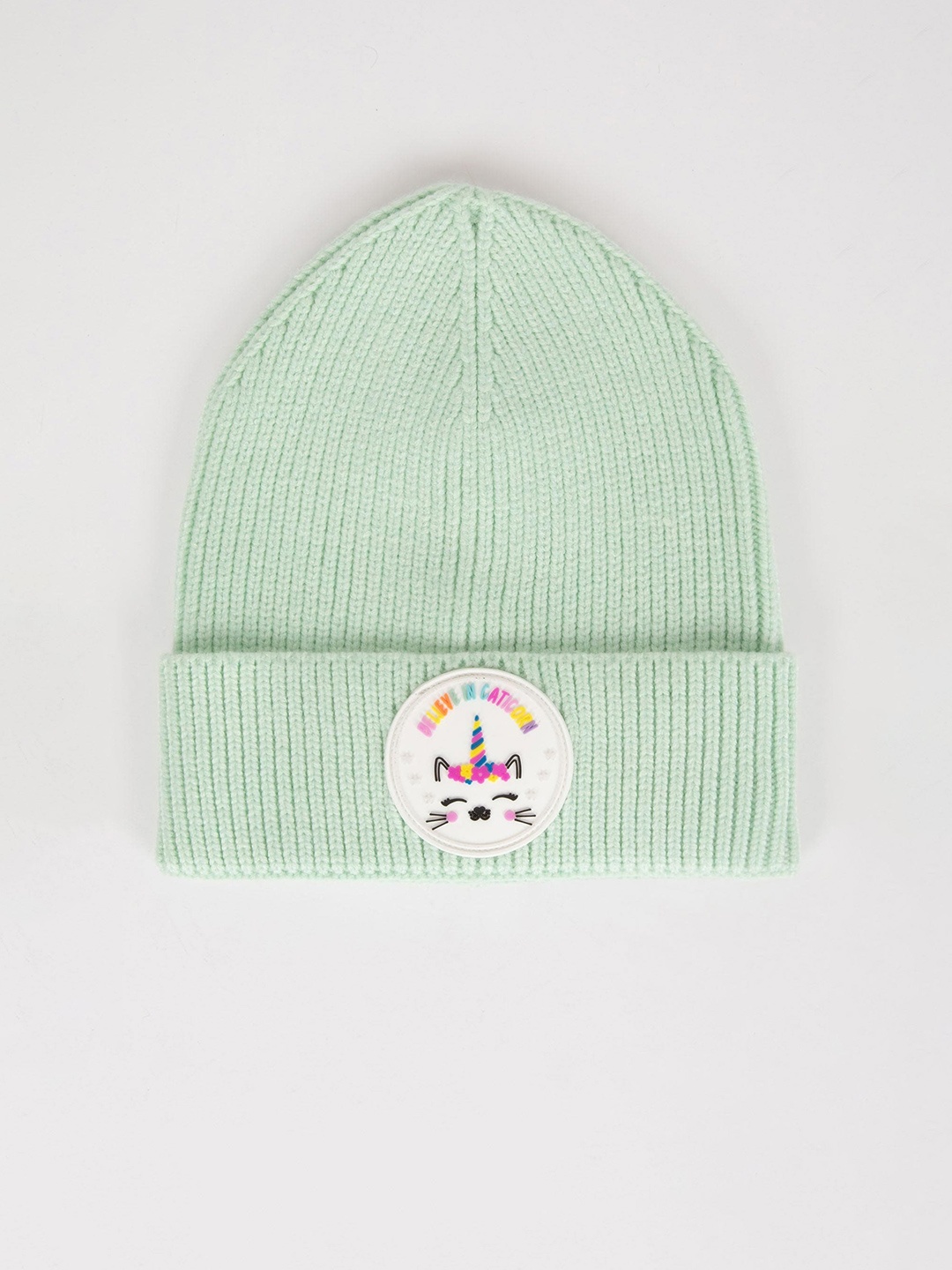 

DeFacto Girls Self Design Beanie, Green