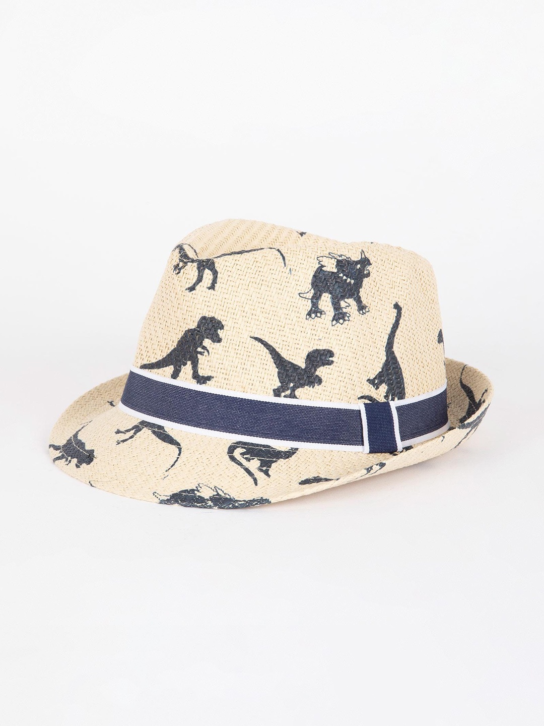 

DeFacto Boys Printed Cotton Fedora Hat, Cream