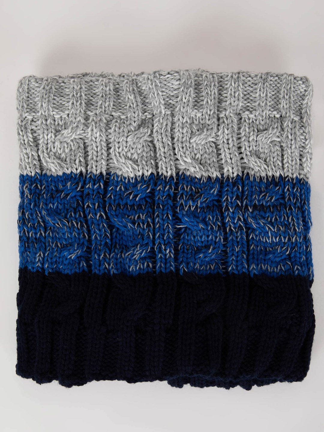 

DeFacto Boys Colourblocked Pure Acrylic Rib-Knitted Muffler, Grey