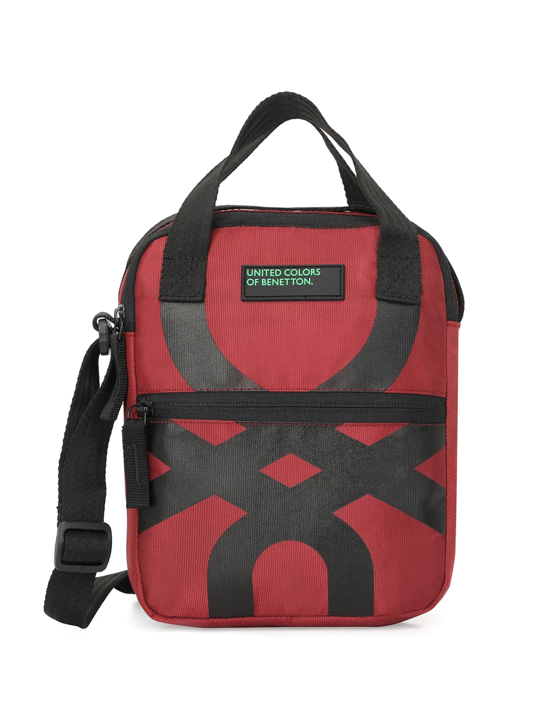 

United Colors of Benetton Colourblocked Travel Crossbody Bag, Red
