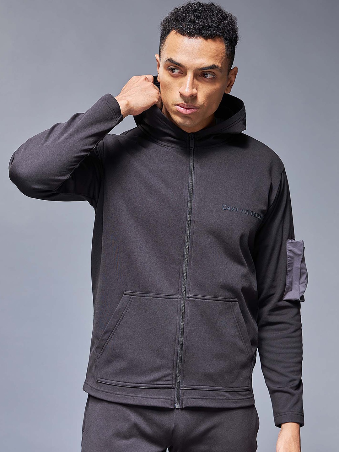 

CAVA Men Hooded Lightweight Cotton Utility Sporty Jacket, Black