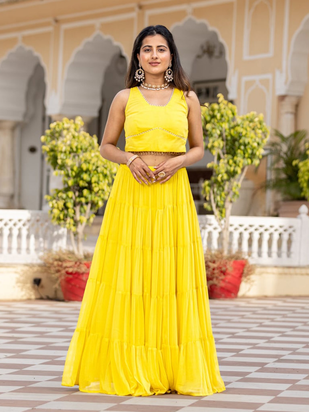 

Ambraee Ready to Wear Lehenga & Choli, Yellow