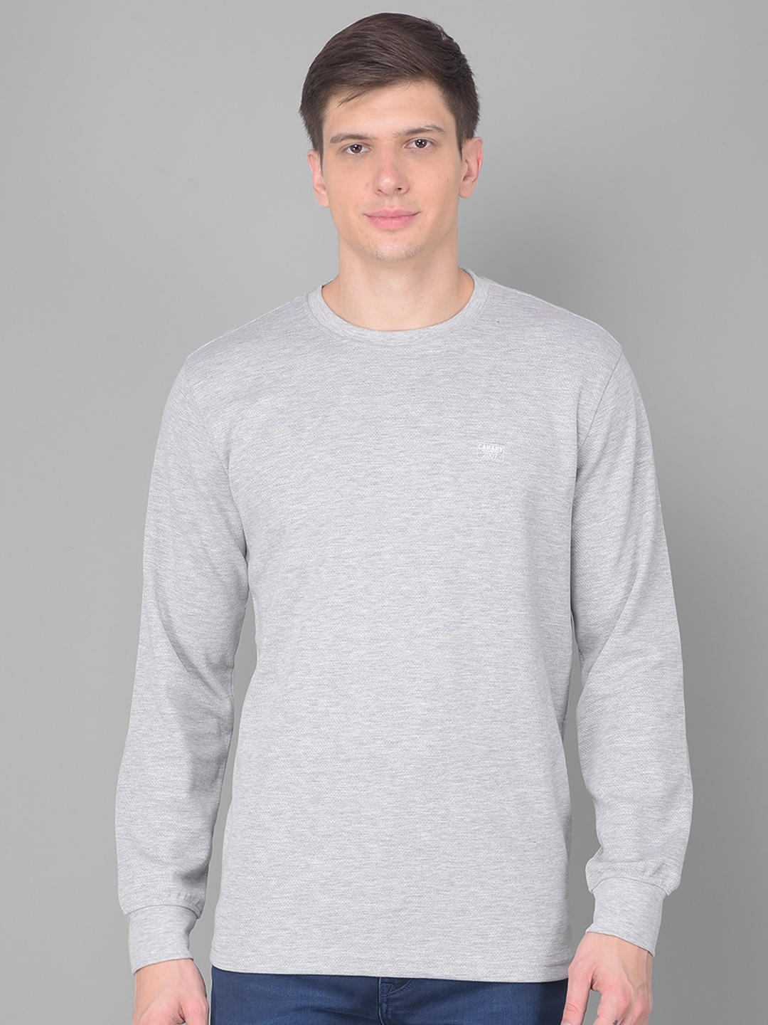 

Canary London Slim Fit Round Neck Long Sleeves T-shirt, Grey