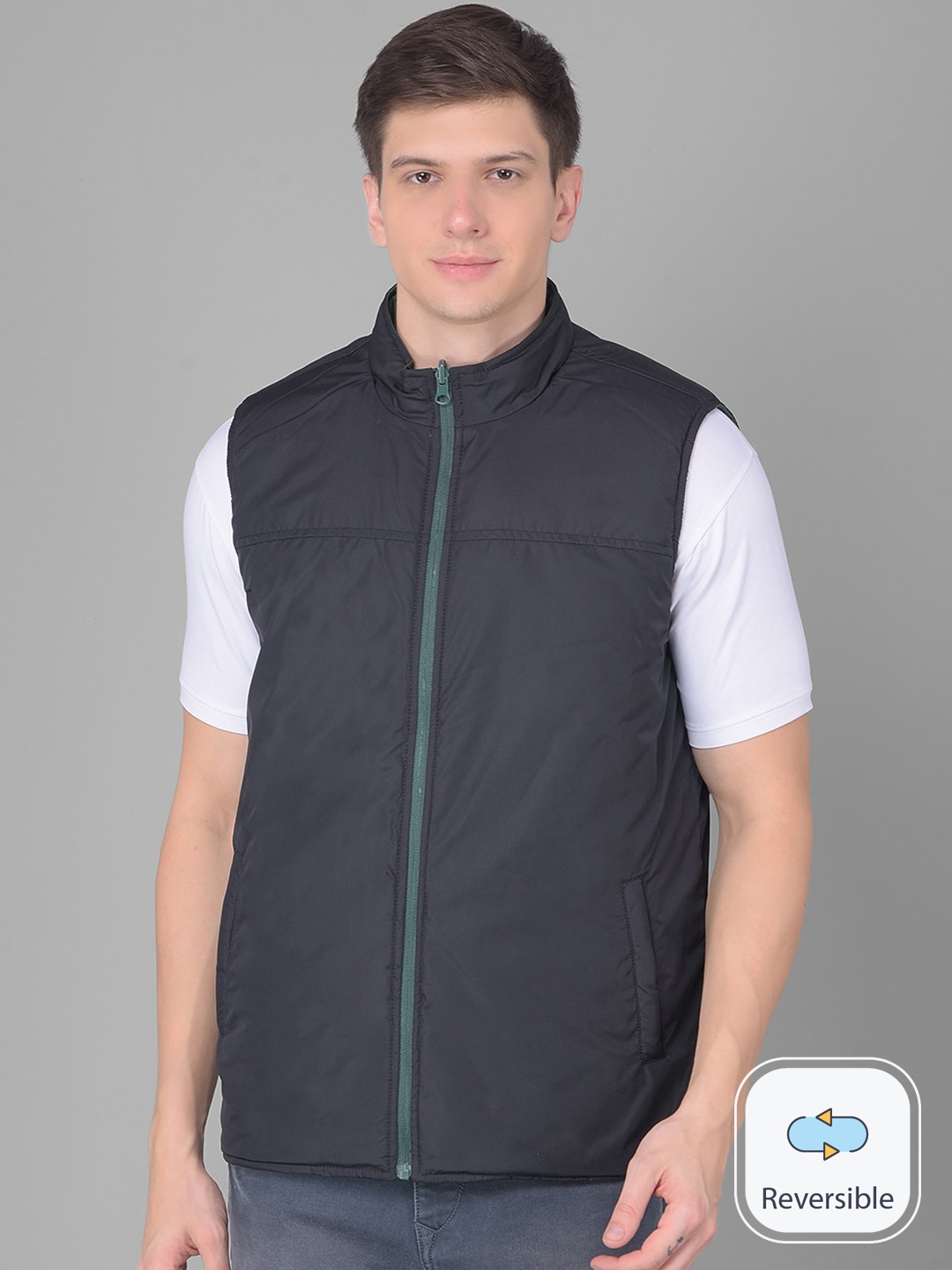 

Canary London Mock Collar Reversible Quilted Jacket, Black