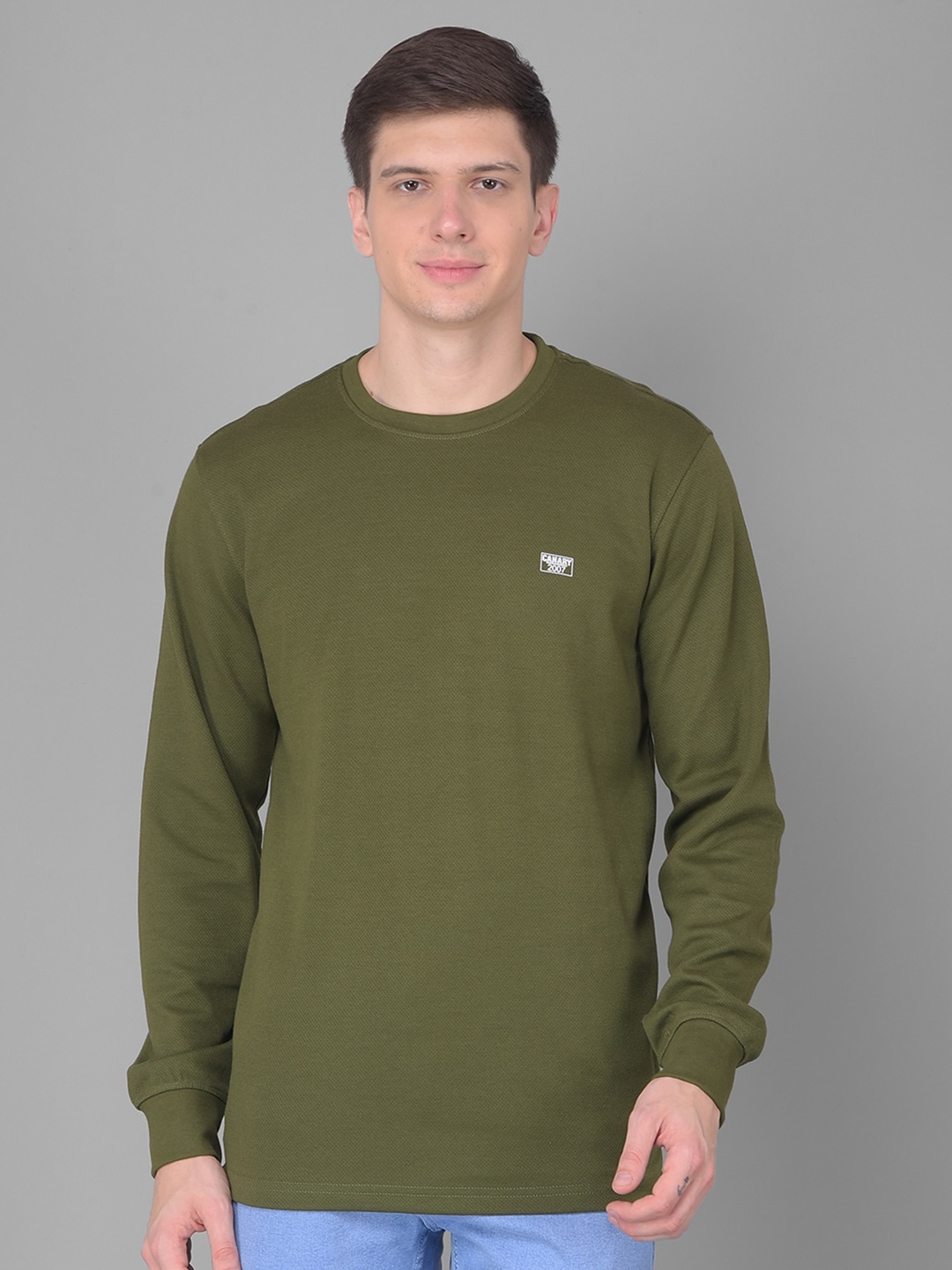 

Canary London Slim Fit Round Neck Long Sleeves T-shirt, Olive