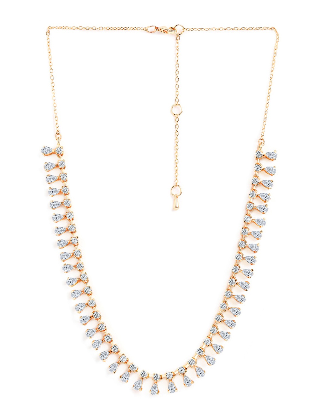 

MINUTIAE Rose Gold Plated Crystals Studded Jewellery Set