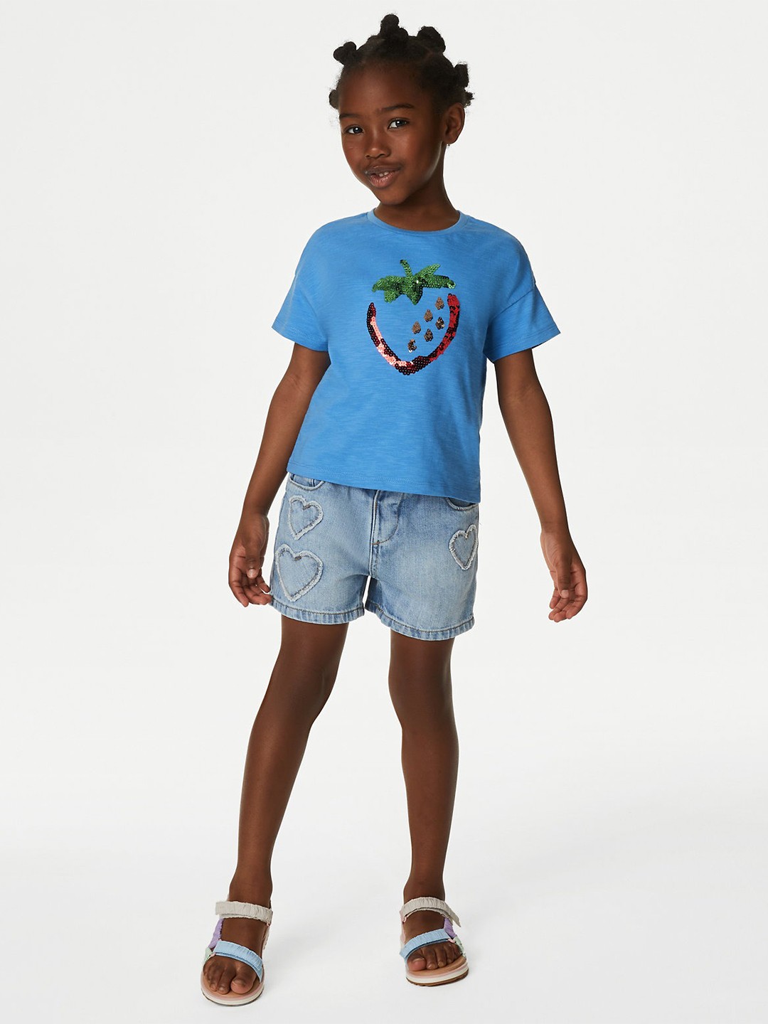 

Marks & Spencer Girls Graphic Printed Pure Cotton T-shirt, Blue