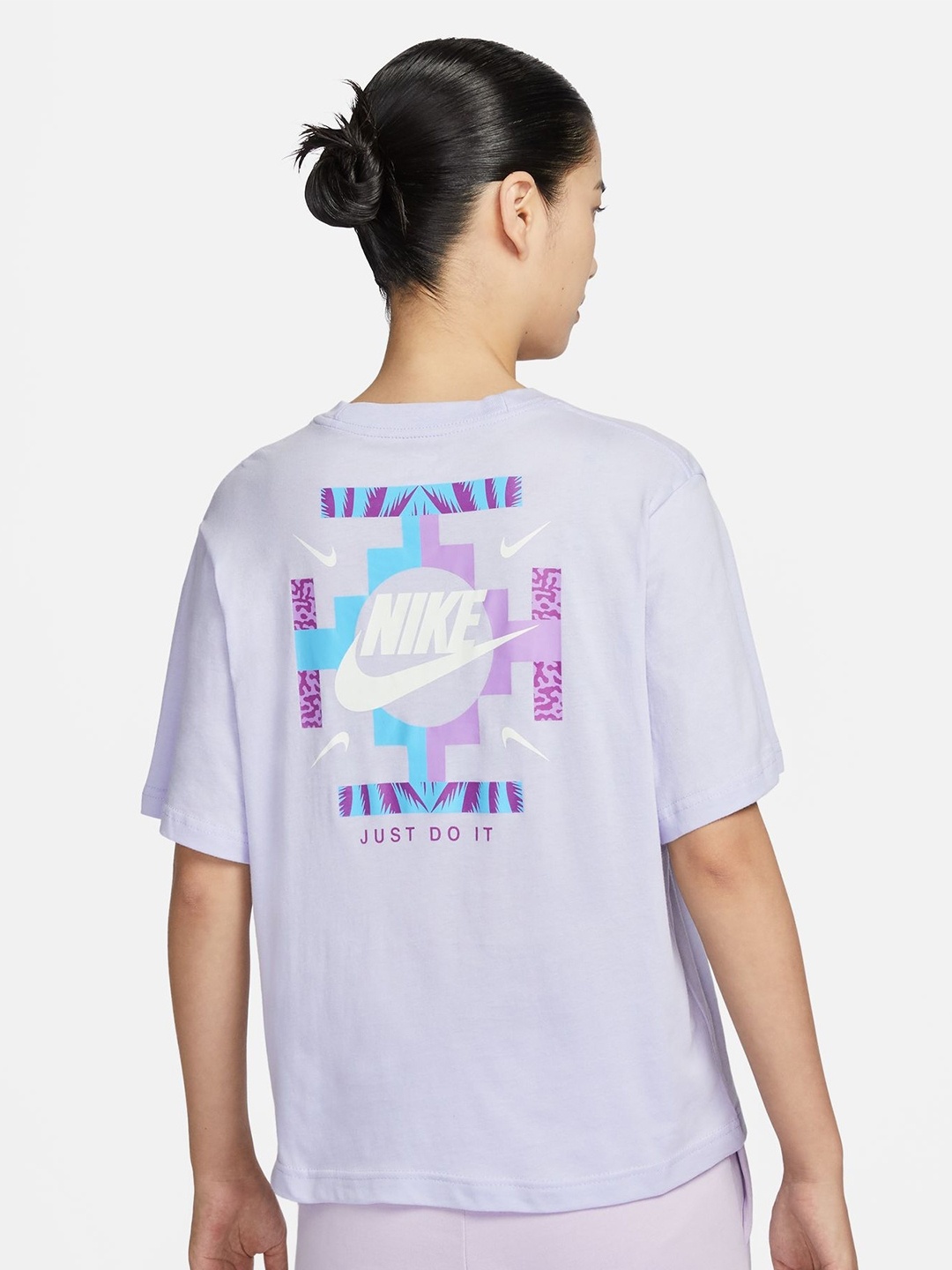 

Nike Sportswear Printed Cotton Boxy Top, Purple